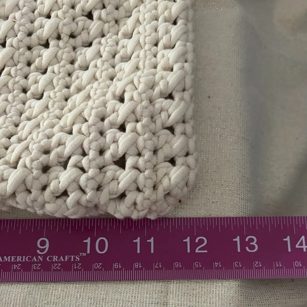 Handcrafted Cream Crochet Shoulder Bag